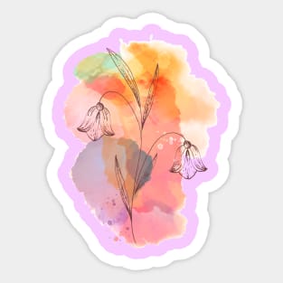 Hand Drawn Flowers and Leaves Artwork Sticker